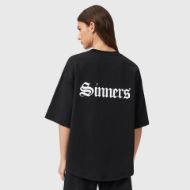 Picture of ALLSAINTS WOMEN'S SAINT AMELIE T-SHIRT IN BLACK 2