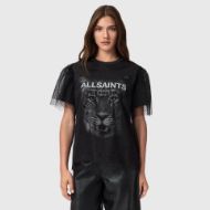 Picture of ALLSAINTS WOMEN'S ROAR TOMMI T-SHIRT IN BLACK 1