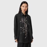 Picture of ALLSAINTS WOMEN'S BERNIE SHIRT  IN PETRA BLACK 1