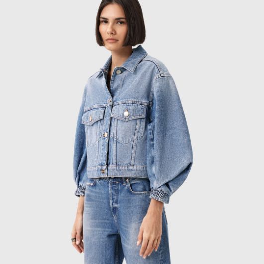 Показвай детайлите за ALLSAINTS ДАМСКО ЯКЕ LUCA DENIM В СИНЬО Снимка на ALLSAINTS ДАМСКО ЯКЕ LUCA DENIM В СИНЬО