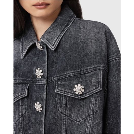 Показвай детайлите за ALLSAINTS ДАМСКО ЯКЕ BETH DENIM В ЧЕРНО Снимка на ALLSAINTS ДАМСКО ЯКЕ BETH DENIM В ЧЕРНО