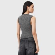 Picture of ALLSAINTS WOMEN'S CRUZ SHINE WAISTCOAT IN METALLIC SILVER 2