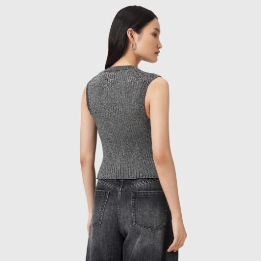 Показвай детайлите за ALLSAINTS ДАМСКА ЖИЛЕТКА CRUZ SHINE WAISTCOAT В СИВО Снимка на ALLSAINTS ДАМСКА ЖИЛЕТКА CRUZ SHINE WAISTCOAT В СИВО