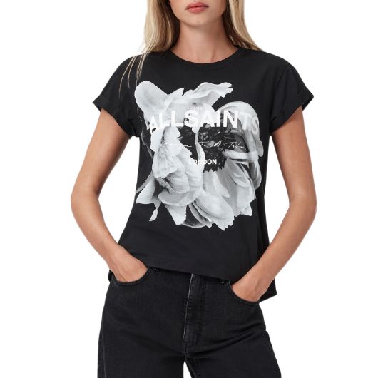 Show details for ALLSAINTS WOMEN'S LENA ANNA T-SHIRT IN BLACK Picture of ALLSAINTS WOMEN'S LENA ANNA T-SHIRT IN BLACK