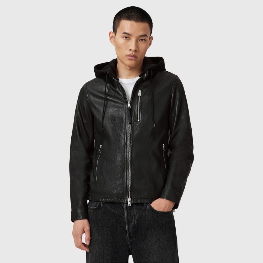Снимка на ALLSAINTS МЪЖКО КОЖЕНО ЯКЕ ASHTON В ЧЕРНО