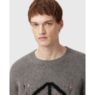 Picture of ALLSAINTS MEN'S MESSAGE CREW JUMPER IN GUNMETAL GREY 4