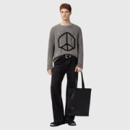 Picture of ALLSAINTS MEN'S MESSAGE CREW JUMPER IN GUNMETAL GREY 6