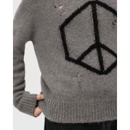 Picture of ALLSAINTS MEN'S MESSAGE CREW JUMPER IN GUNMETAL GREY 3