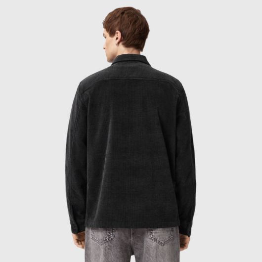 Show details for ALLSAINTS MEN'S HAWKER LONG SLEEVE SHIRT  IN FADED BLACK Picture of ALLSAINTS MEN'S HAWKER LONG SLEEVE SHIRT  IN FADED BLACK