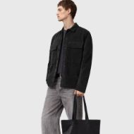 Picture of ALLSAINTS MEN'S HAWKER LONG SLEEVE SHIRT  IN FADED BLACK 6
