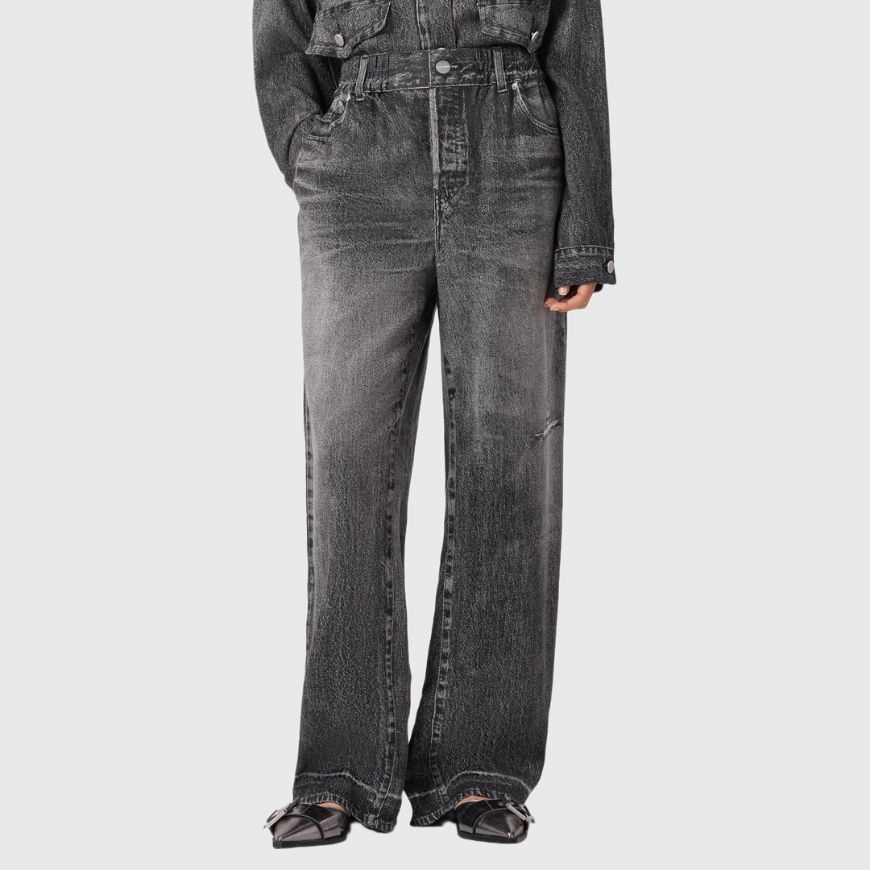 Picture of ALLSAINTS WOMEN'S TYLER TROUSERS IN ILLUSION BLACK