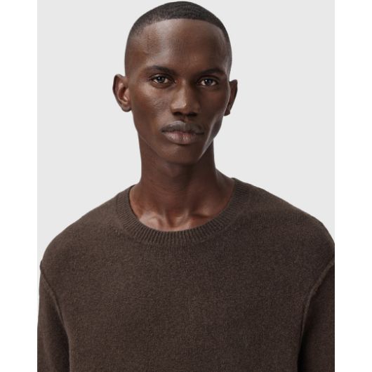 Show details for ALLSAINTS MEN'S STATTEN CREW JUMPER IN BROWN Picture of ALLSAINTS MEN'S STATTEN CREW JUMPER IN BROWN