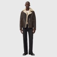 Picture of ALLSAINTS MEN'S XYLON BIKER JACKET IN BARKWOOD BROWN 6