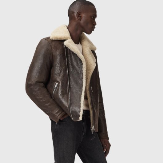 Показвай детайлите за ALLSAINTS МЪЖКО КОЖЕНО ЯКЕ XYLON BIKER В КАФЯВО 2 - FanPoint Снимка на ALLSAINTS МЪЖКО КОЖЕНО ЯКЕ XYLON BIKER В КАФЯВО 2