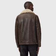 Picture of ALLSAINTS MEN'S XYLON BIKER JACKET IN BARKWOOD BROWN 3