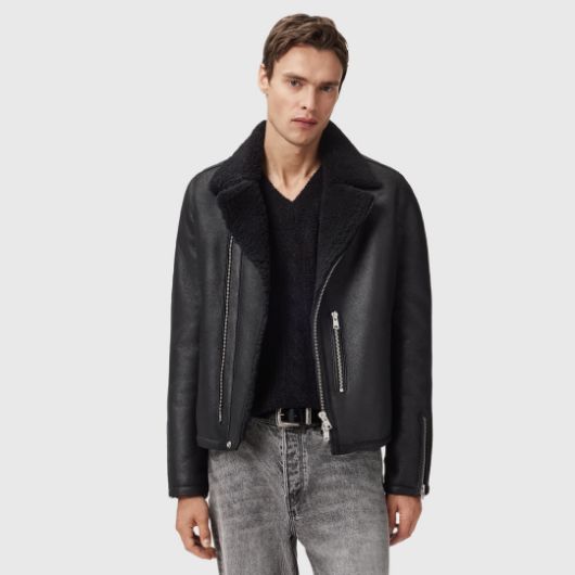 Показвай детайлите за ALLSAINTS МЪЖКО ЯКЕ CORREZ SHEARLING BIKER В ЧЕРНО 1 - FanPoint Снимка на ALLSAINTS МЪЖКО ЯКЕ CORREZ SHEARLING BIKER В ЧЕРНО 1