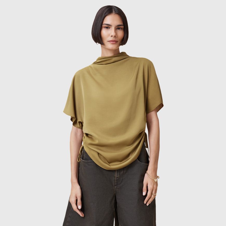 Picture of ALLSAINTS WOMEN'S LESLIE TOP IN CUMIN BROWN