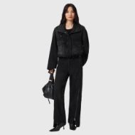Picture of ALLSAINTS WOMEN'S FRANKIE ZIP JEANS IN WASHED BLACK 6