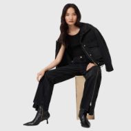 Picture of ALLSAINTS WOMEN'S FRANKIE ZIP JEANS IN WASHED BLACK 4