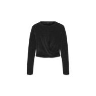 Picture of ALLSAINTS WOMEN'S SKYLAR LONG SLEEVE T-SHIRT IN SILVER/BLACK 7