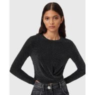 Picture of ALLSAINTS WOMEN'S SKYLAR LONG SLEEVE T-SHIRT IN SILVER/BLACK 5