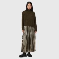 Picture of ALLSAINTS WOMEN'S SPARK 2-IN-1 PLEATED MAXI DRESS IN BRONZE BROWN 1
