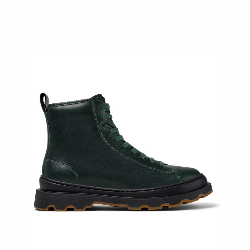 Picture of CAMPER WOMEN'S BRUTUS LEATHER MID BOOTS IN DARK GREEN