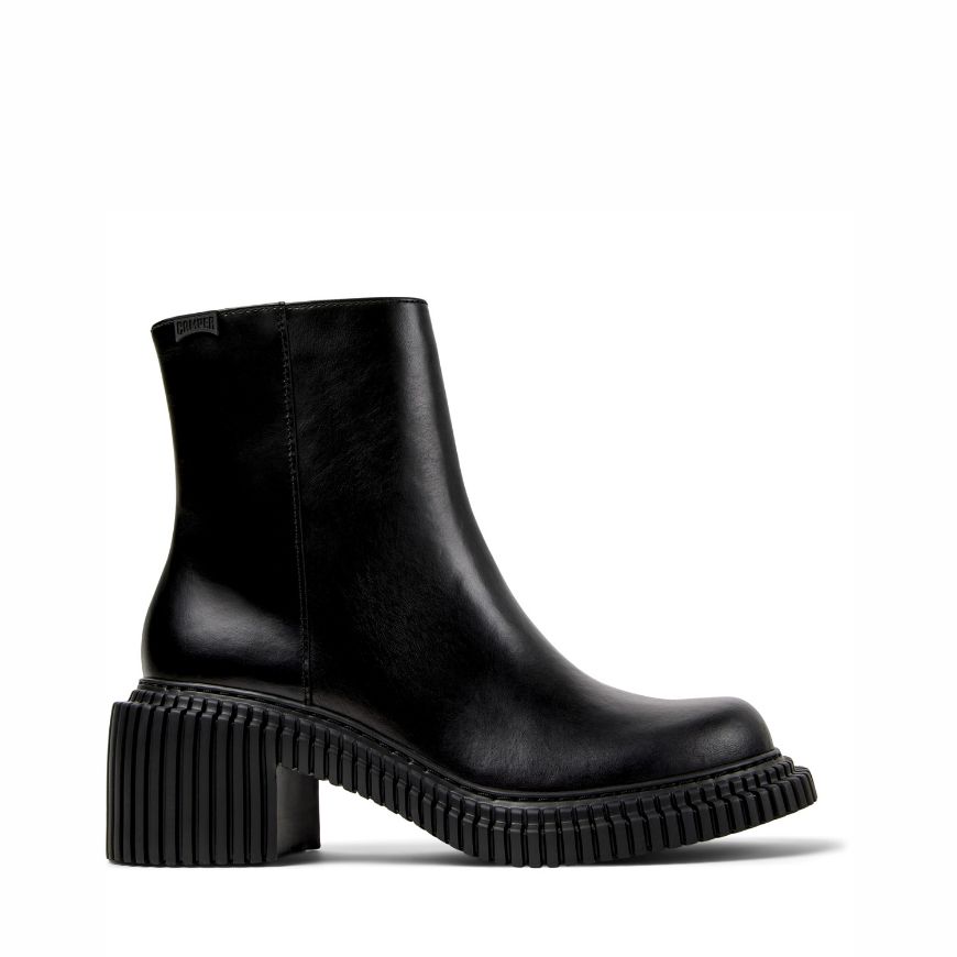Picture of CAMPER WOMEN'S PIX LONDON LEATHER PLATFORM ANKLE BOOTS IN BLACK