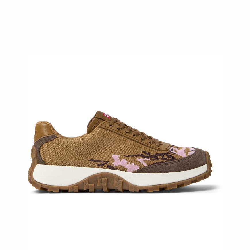 Picture of CAMPER WOMEN'S TWINS TEXTILE AND LEATHER SNEAKERS IN BROWN