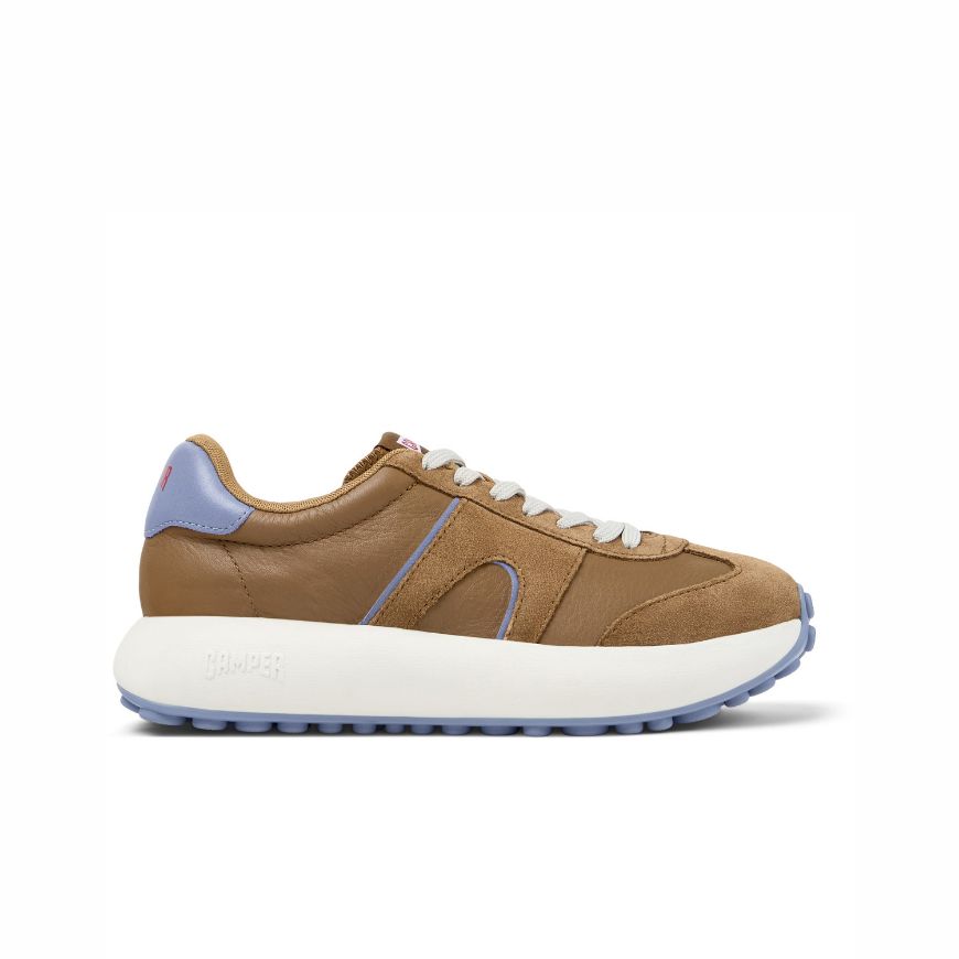 Picture of CAMPER WOMEN'S PELOTAS ATHENS LEATHER SNEAKERS IN BROWN