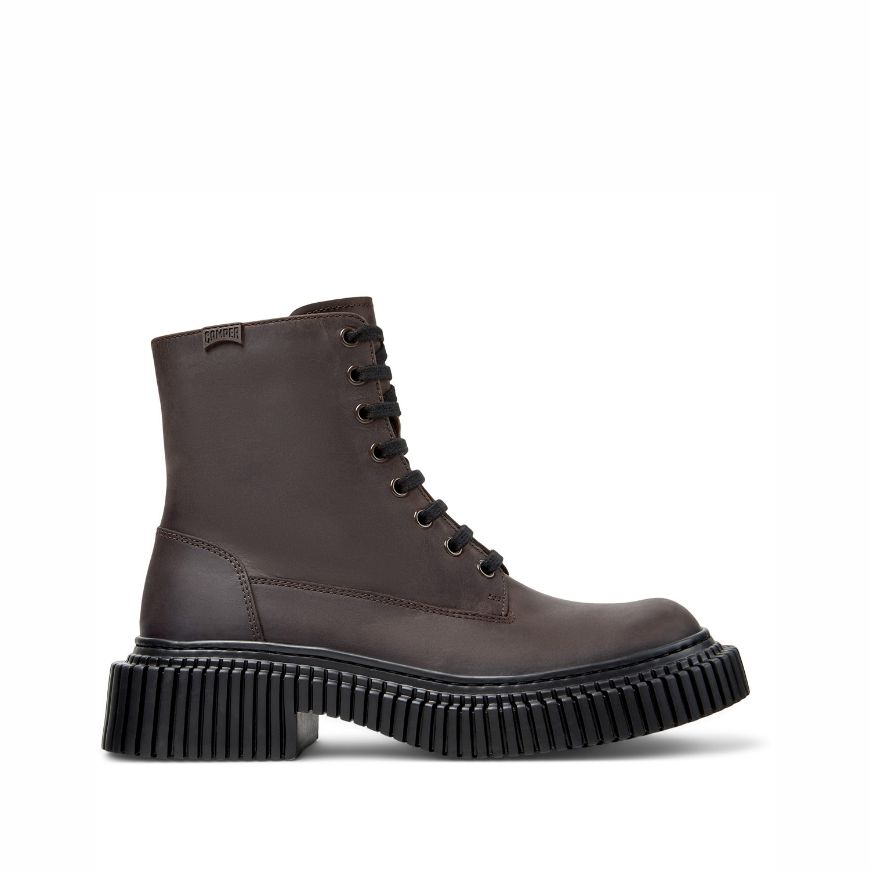 Picture of CAMPER WOMEN'S PIX BERLIN LEATHER BOOTS IN DARK BROWN