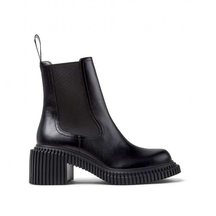 Picture of CAMPER WOMEN'S PIX LONDON LEATHER MID BOOTS IN BLACK