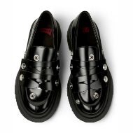 Picture of CAMPER WOMEN'S TWINS LEATHER MOCCASIN WITH STUDS IN BLACK 1