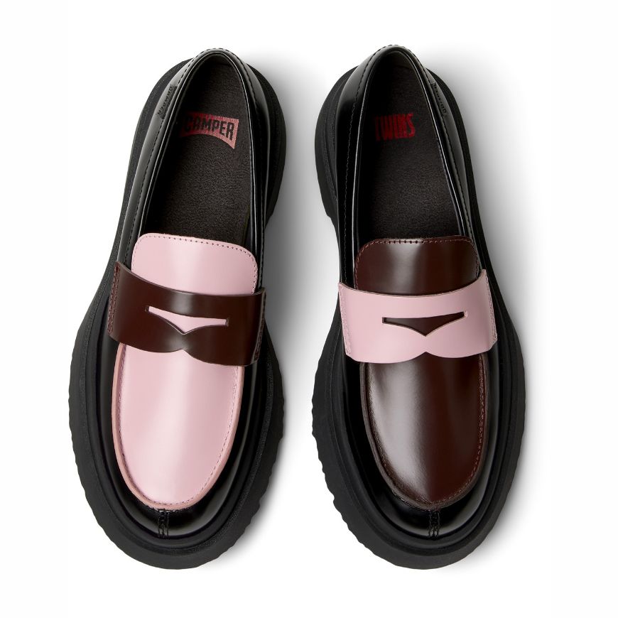 Picture of CAMPER WOMEN'S TWINS LEATHER MOCCASIN IN MULTICOLOR