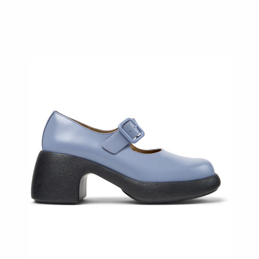 Picture of CAMPER WOMEN'S THELMA II LEATHER SHOES WITH PLATFORM IN BLUE