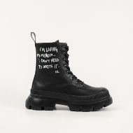 Picture of KARL LAGERFELD WOMEN'S TREKKA MAX GRAFFITI HIGH LACE IN BLACK 1