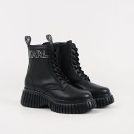 Picture of KARL LAGERFELD WOMEN'S KREEPER WEDGE MICRO STUDS LACE BOOT IN BLACK 2