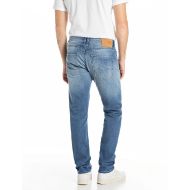Picture of REPLAY MEN'S ROCCO COMFORT-FIT JEANS 11.5 OZ INDIGO STRETCH DENIM IN MEDIUM BLUE 3