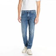 Picture of REPLAY MEN'S MICKYM SLIM-FIT JEANS 10.5 OZ DARK INDIGO SUPER STRETCH DENIM IN MEDIUM BLUE 1