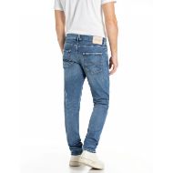 Picture of REPLAY MEN'S MICKYM SLIM-FIT JEANS 10.5 OZ DARK INDIGO SUPER STRETCH DENIM IN MEDIUM BLUE 3