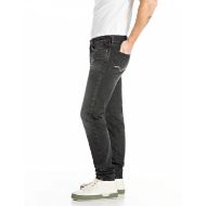 Picture of REPLAY MEN'S NEAAL SLIM-FIT JEANS 11.5 OZ RECYCLED BLACK COTTON DENIM IN DARK GREY 4