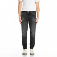 Picture of REPLAY MEN'S NEAAL SLIM-FIT JEANS 11.5 OZ RECYCLED BLACK COTTON DENIM IN DARK GREY 1