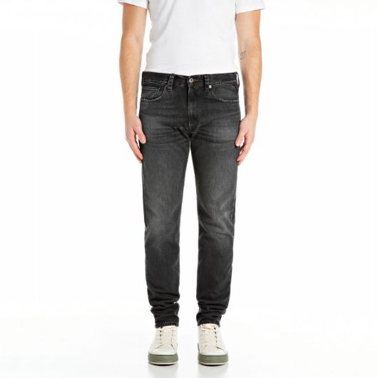 Показвай детайлите за REPLAY МЪЖКИ NEAAL SLIM-FIT ДЕНИМ 11.5 OZ RECYCLED BLACK COTTON DENIM В ТЪМНОСИВО 1 - FanPoint Снимка на REPLAY МЪЖКИ NEAAL SLIM-FIT ДЕНИМ 11.5 OZ RECYCLED BLACK COTTON DENIM В ТЪМНОСИВО 1