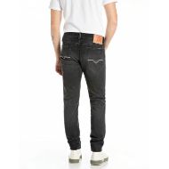 Picture of REPLAY MEN'S NEAAL SLIM-FIT JEANS 11.5 OZ RECYCLED BLACK COTTON DENIM IN DARK GREY 3