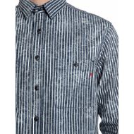 Picture of REPLAY MEN'S STRIPED DENIM SHIRT IN MEDIUM BLUE 4