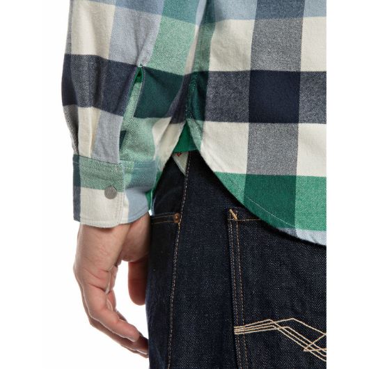 Show details for REPLAY MEN'S CHECKED FLANNEL SHIRT IN DARK BLUE/GREEN/NATURAL WHITE 3 - FanPoint Picture of REPLAY MEN'S CHECKED FLANNEL SHIRT IN DARK BLUE/GREEN/NATURAL WHITE 3