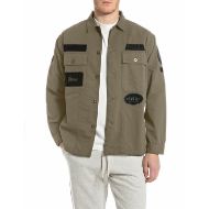 Picture of REPLAY MEN'S SHACKET WITH PATCHES IN MUD 1