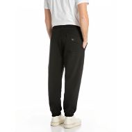 Picture of REPLAY MEN'S REGULAR-FIT TECH FLEECE JOGGERS WITH ZIPPERS IN BLACK 3