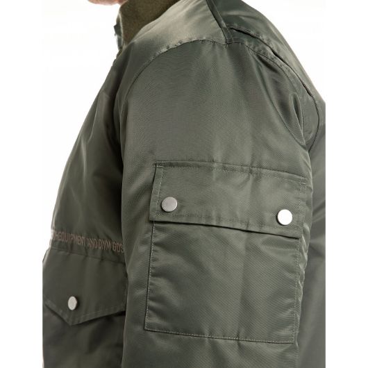 Show details for REPLAY MEN'S RECYCLED NYLON JACKET IN COMBAT GREEN 3 - FanPoint Picture of REPLAY MEN'S RECYCLED NYLON JACKET IN COMBAT GREEN 3
