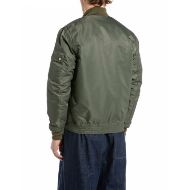 Picture of REPLAY MEN'S RECYCLED NYLON JACKET IN COMBAT GREEN 2